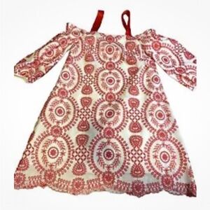 Alexander McQueen White and Red Puff Sleeve Mini Sundress